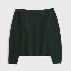 Dark Green Off-Shoulder Sweater
